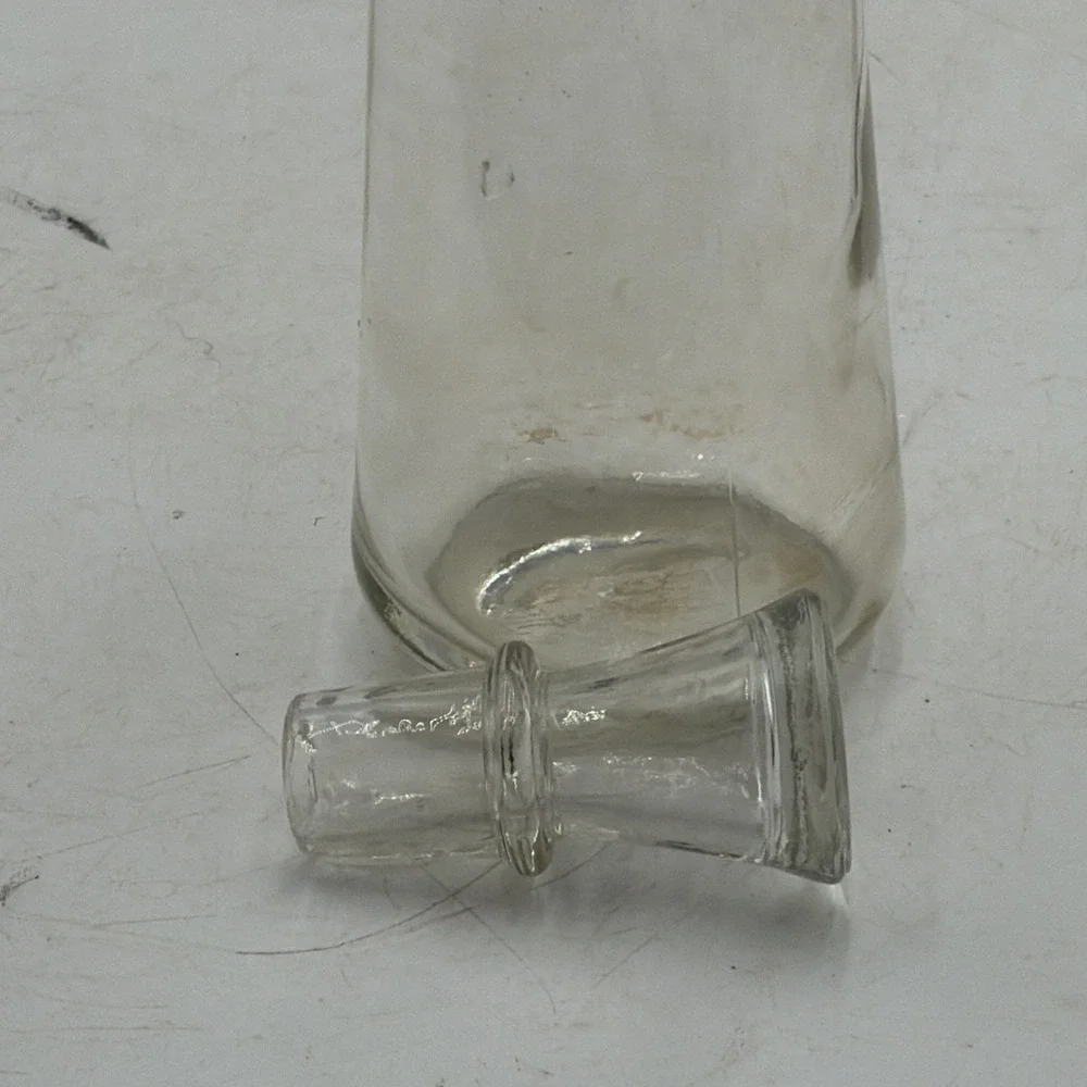 Vintage Anchor Hocking Clear Glass Cruet with Glass Stopper #16 & Imprint